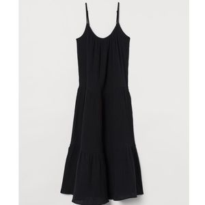 Flowy Spaghetti Strap Crinkled Cotton Maxi Dress